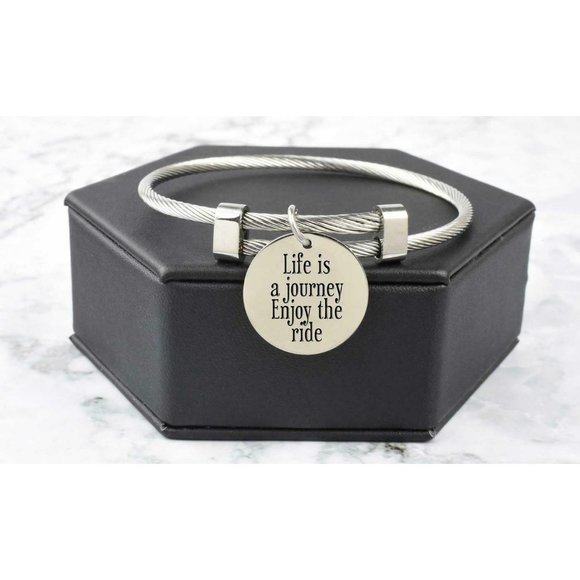Inspirational Bangle Bracelet Stainless Steel - Picture 1 of 9